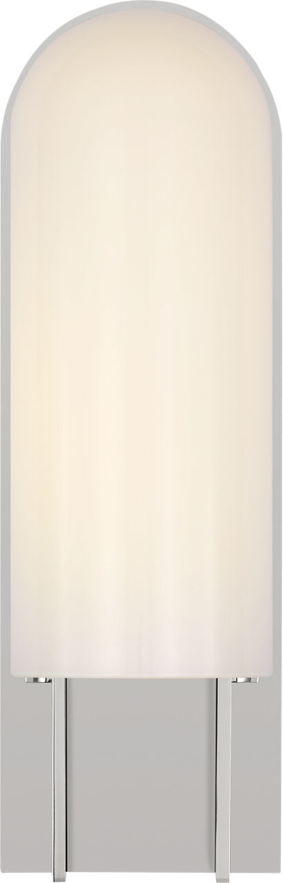 Trouve 14" Sconce | Polished Nickel | White Glass