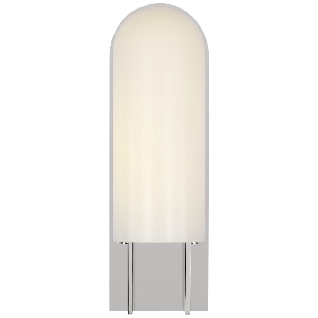 Trouve 14" Sconce | Polished Nickel | White Glass