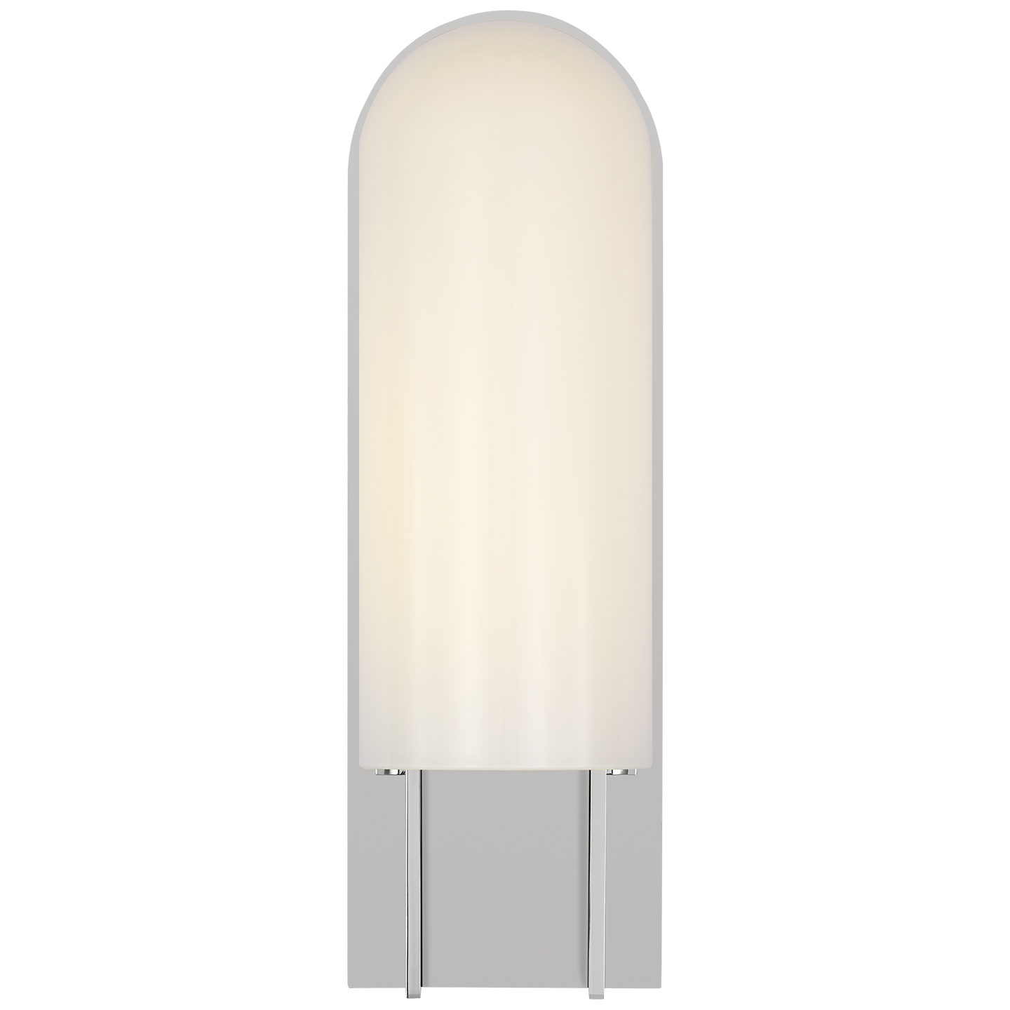 Trouve 14" Sconce | Polished Nickel | White Glass