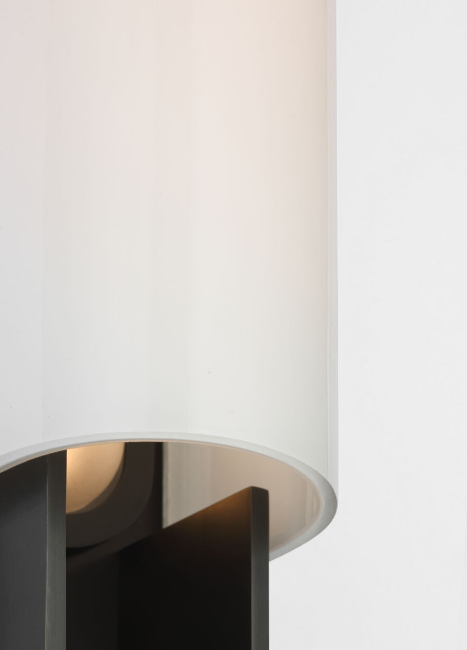 Trouve 23" Sconce | Bronze | White Glass