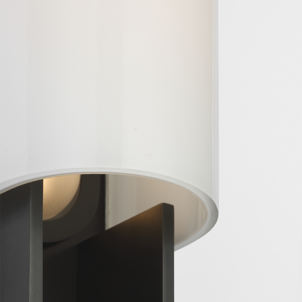Trouve 23" Sconce | Bronze | White Glass