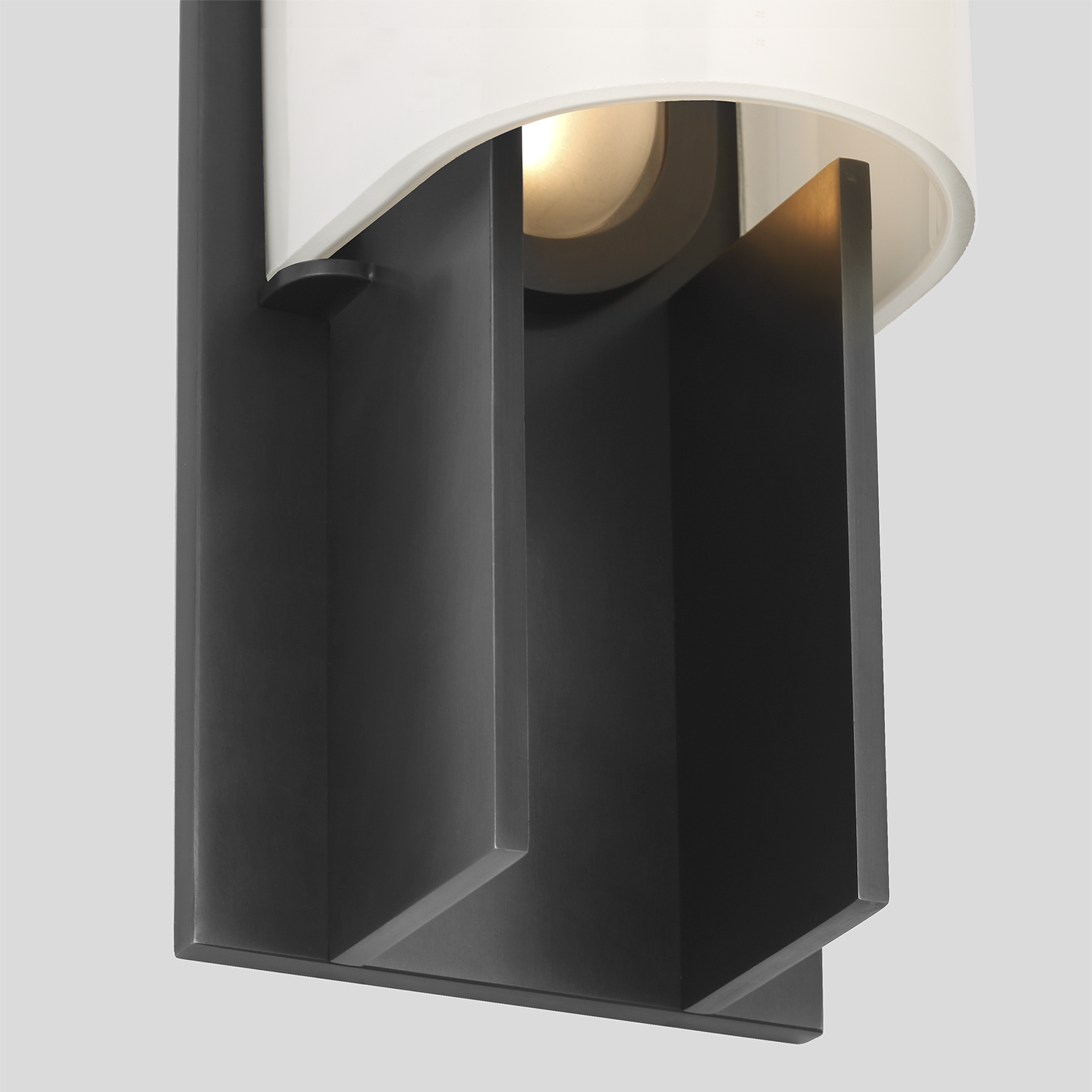 Trouve 23" Sconce | Bronze | White Glass