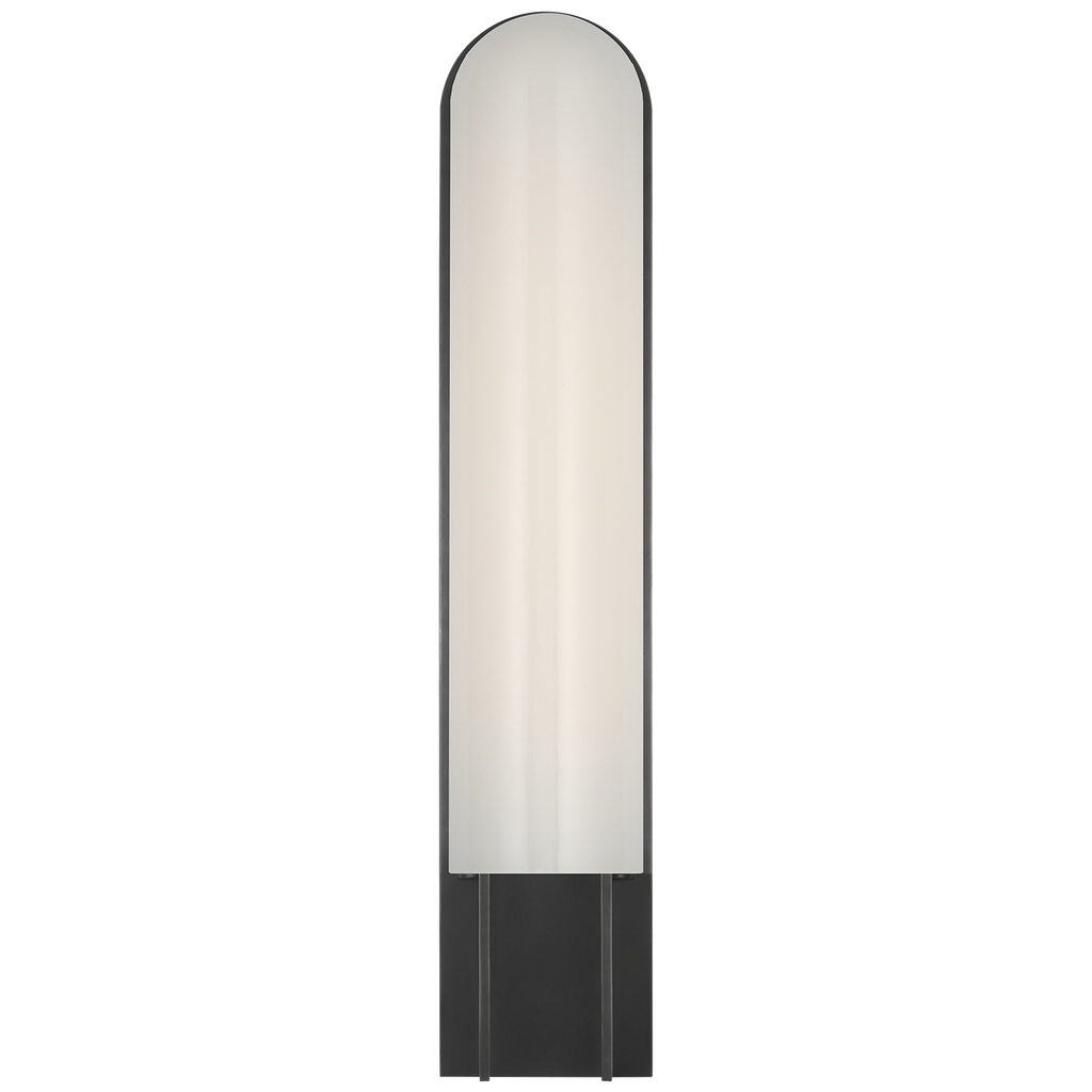 Trouve 23" Sconce | Bronze | White Glass