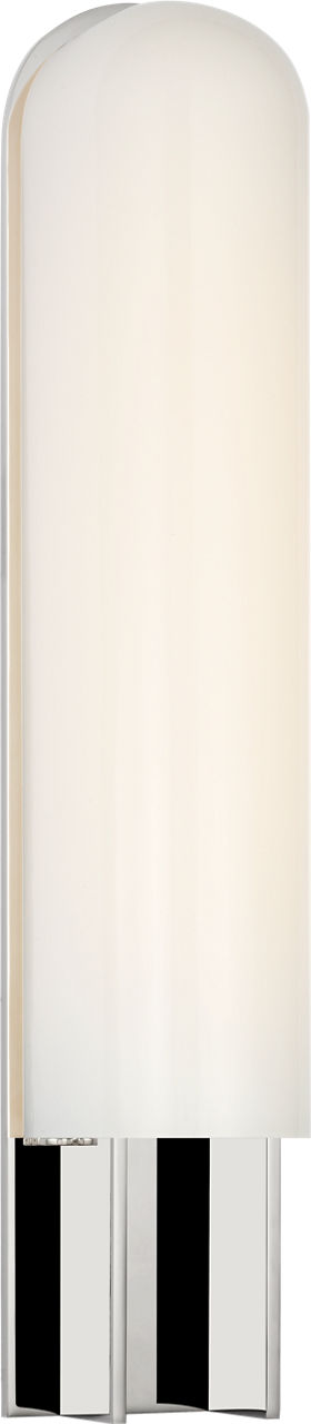 Trouve 23" Sconce | Polished Nickel | White Glass