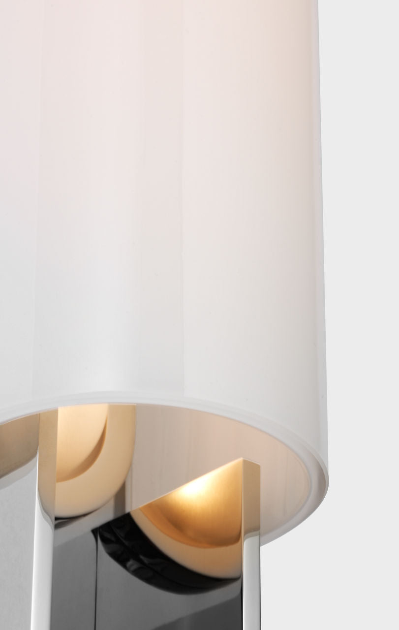 Trouve 23" Sconce | Polished Nickel | White Glass