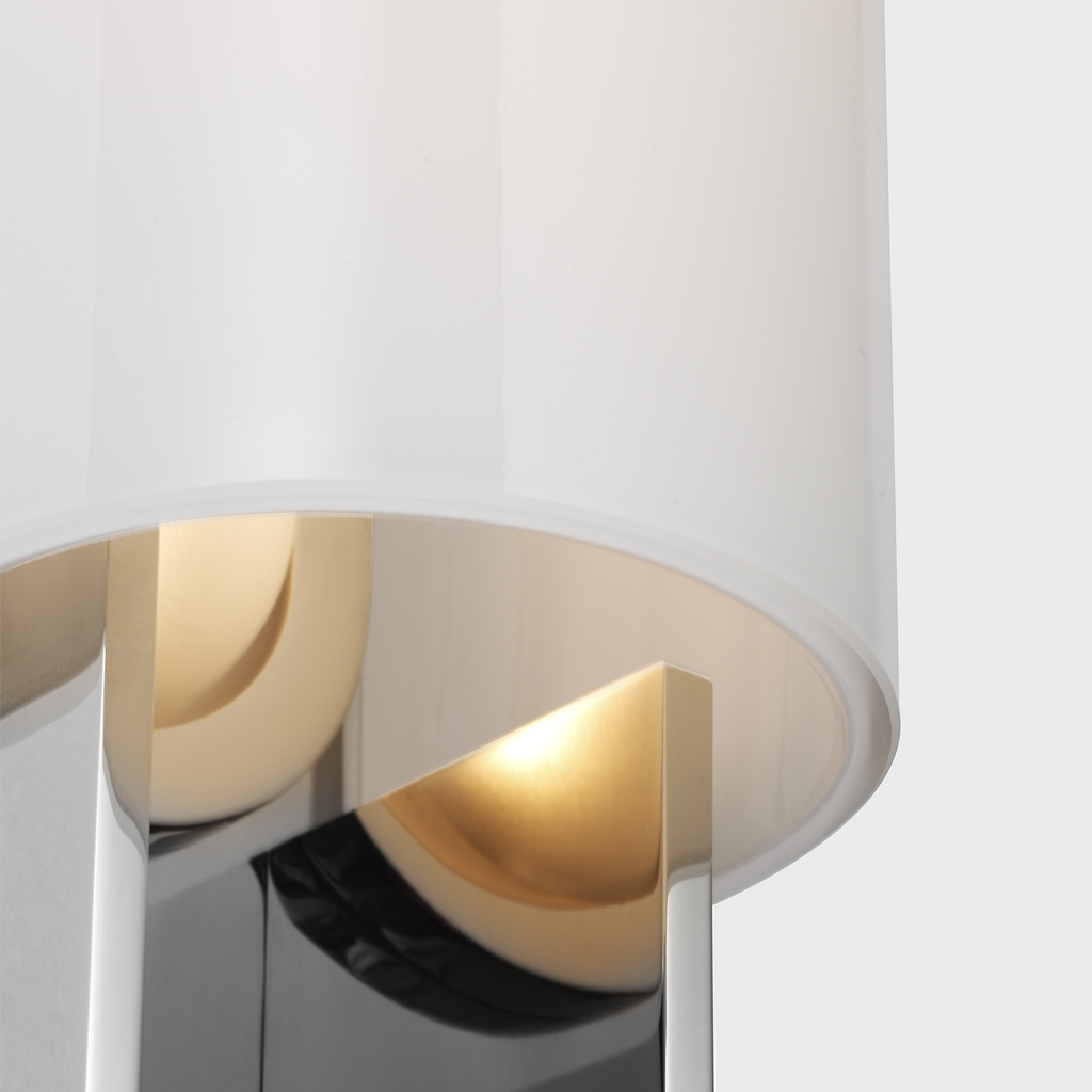 Trouve 23" Sconce | Polished Nickel | White Glass