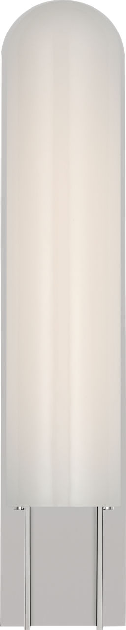 Trouve 23" Sconce | Polished Nickel | White Glass