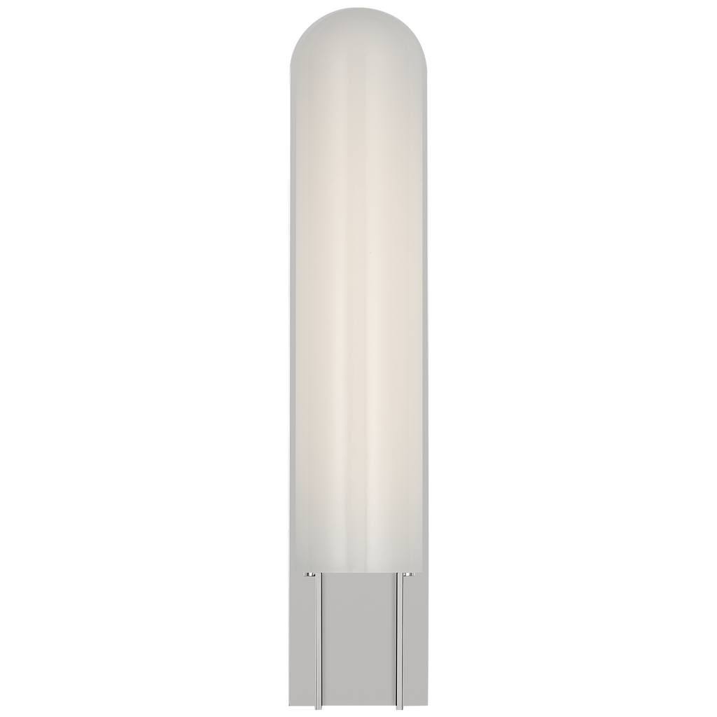 Trouve 23" Sconce | Polished Nickel | White Glass