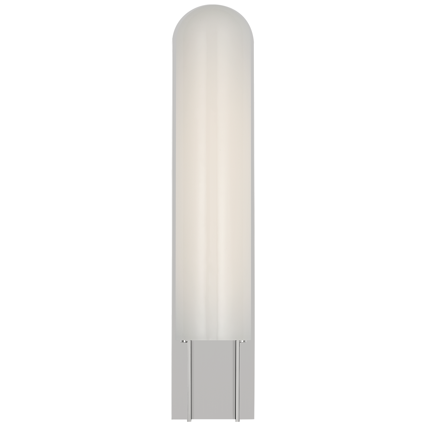 Trouve 23" Sconce | Polished Nickel | White Glass