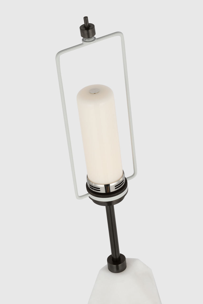 Halcyon Accent Cordless Table Lamp | Alabaster | Linen Shade