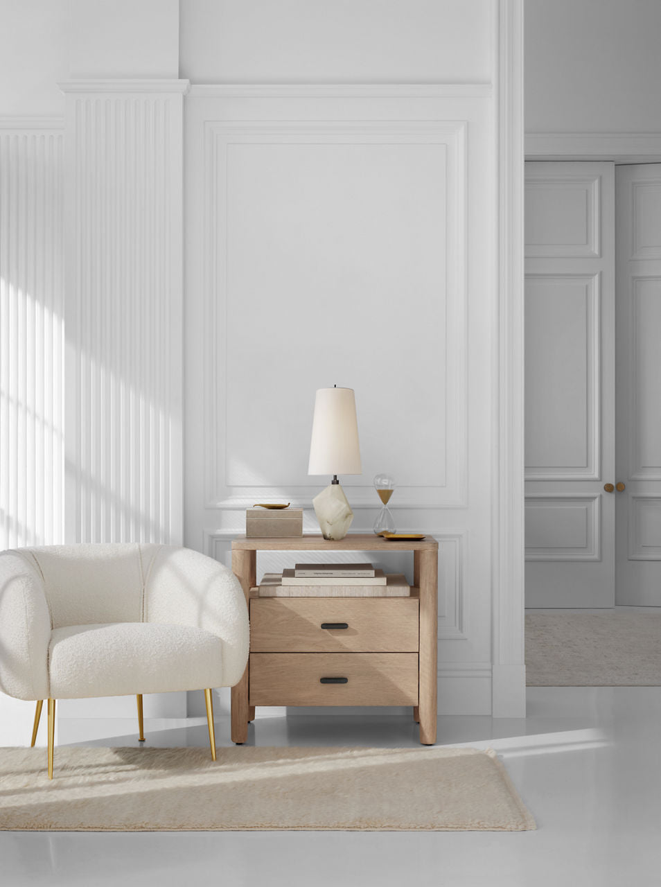Halcyon Accent Table Lamp | Alabaster | Linen Shade