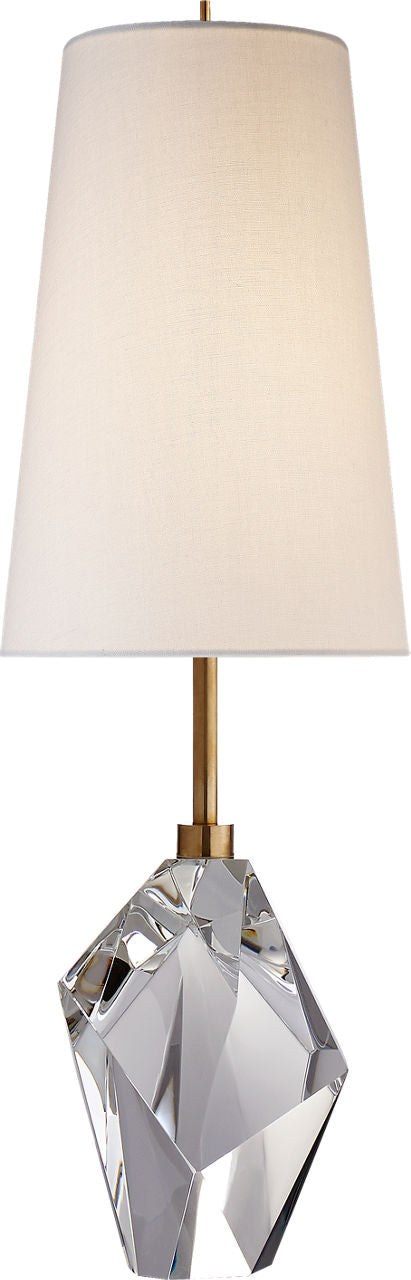 Halcyon Accent Cordless Table Lamp | Crystal | Linen Shade