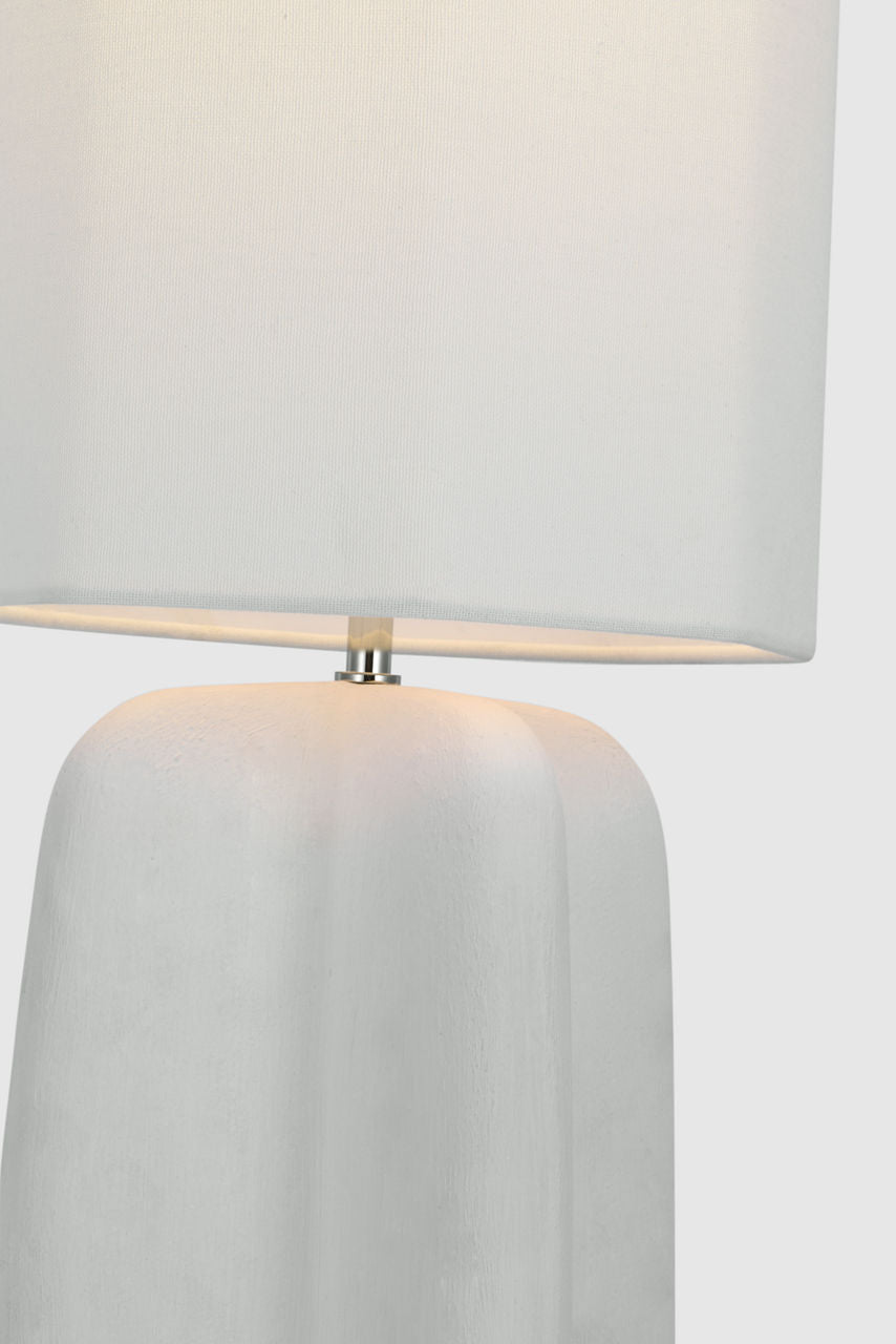 Alessio Large Table Lamp | Plaster White | Linen Shade