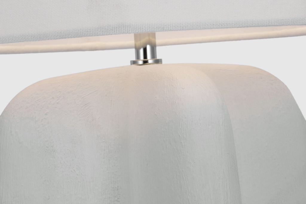 Alessio Large Table Lamp | Plaster White | Linen Shade