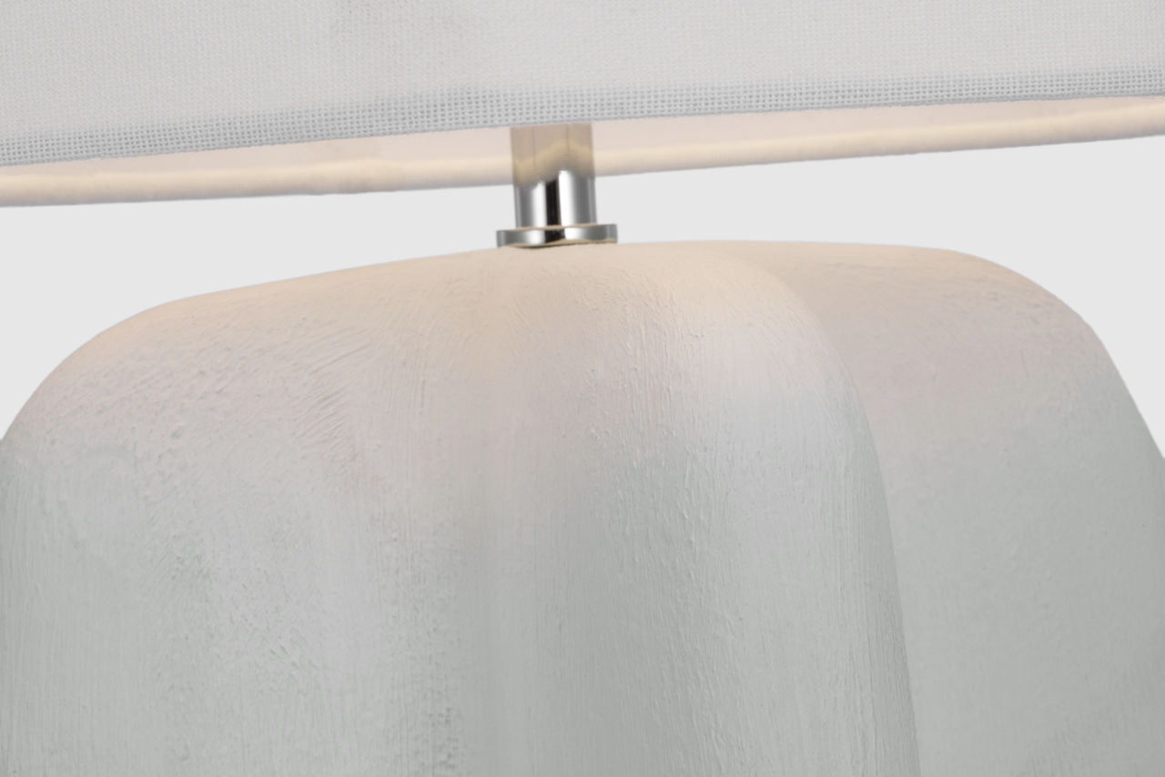 Alessio Large Table Lamp | Plaster White | Linen Shade