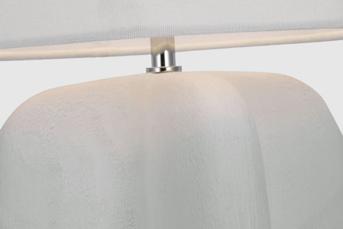 Alessio Large Table Lamp | Plaster White | Linen Shade
