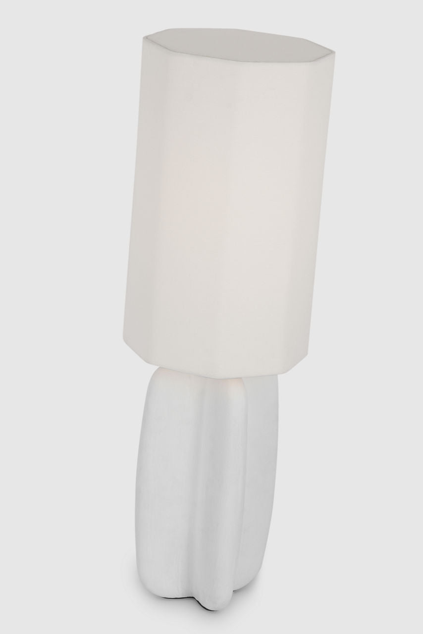 Alessio Large Table Lamp | Plaster White | Linen Shade