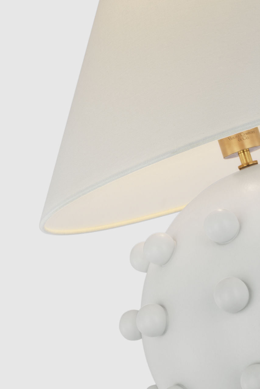 Linden Medium Orb Table Lamp | Plaster White | Linen Shade