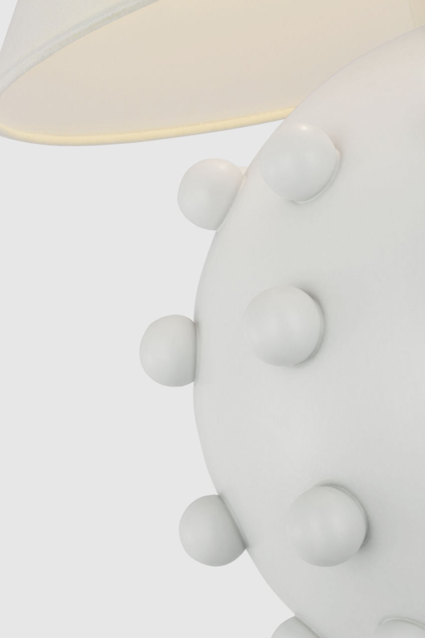 Linden Medium Orb Table Lamp | Plaster White | Linen Shade