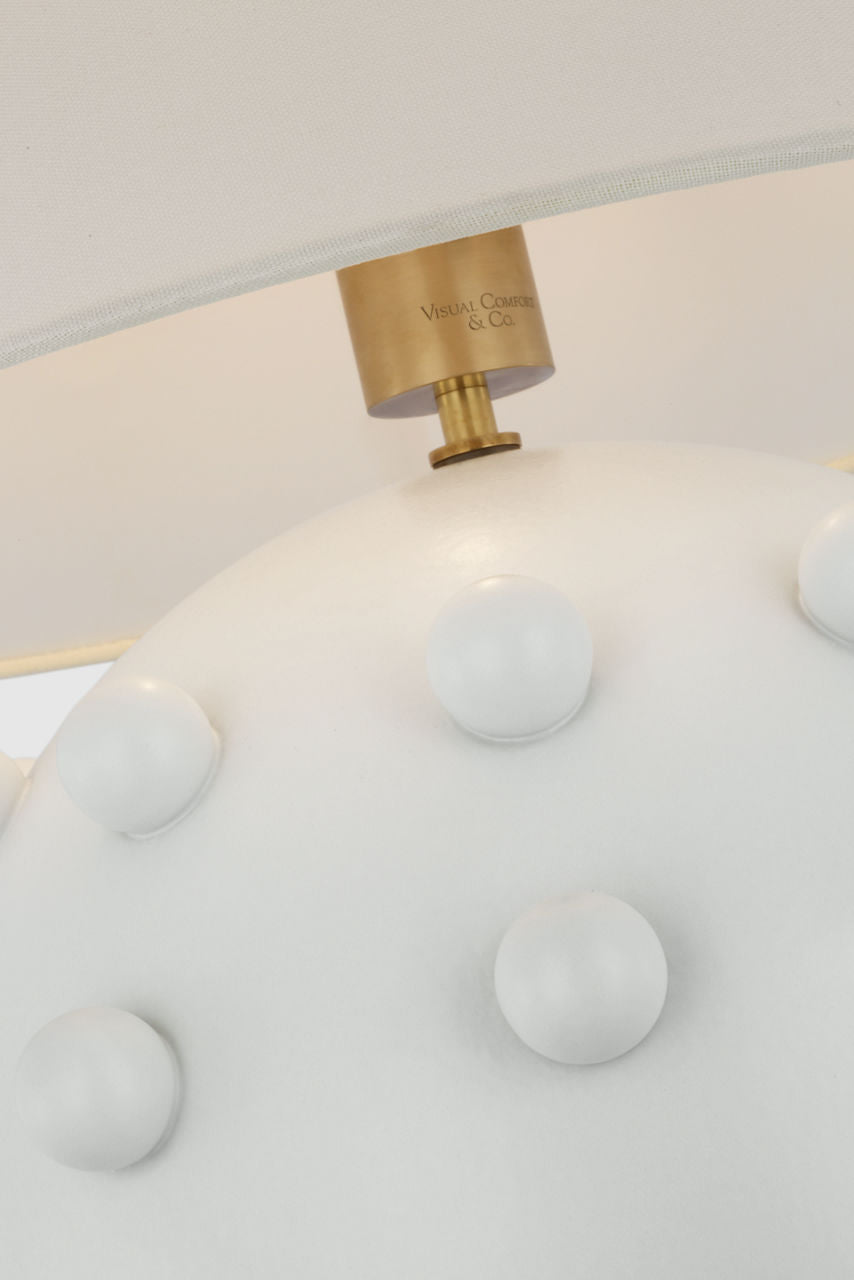 Linden Medium Orb Table Lamp | Plaster White | Linen Shade