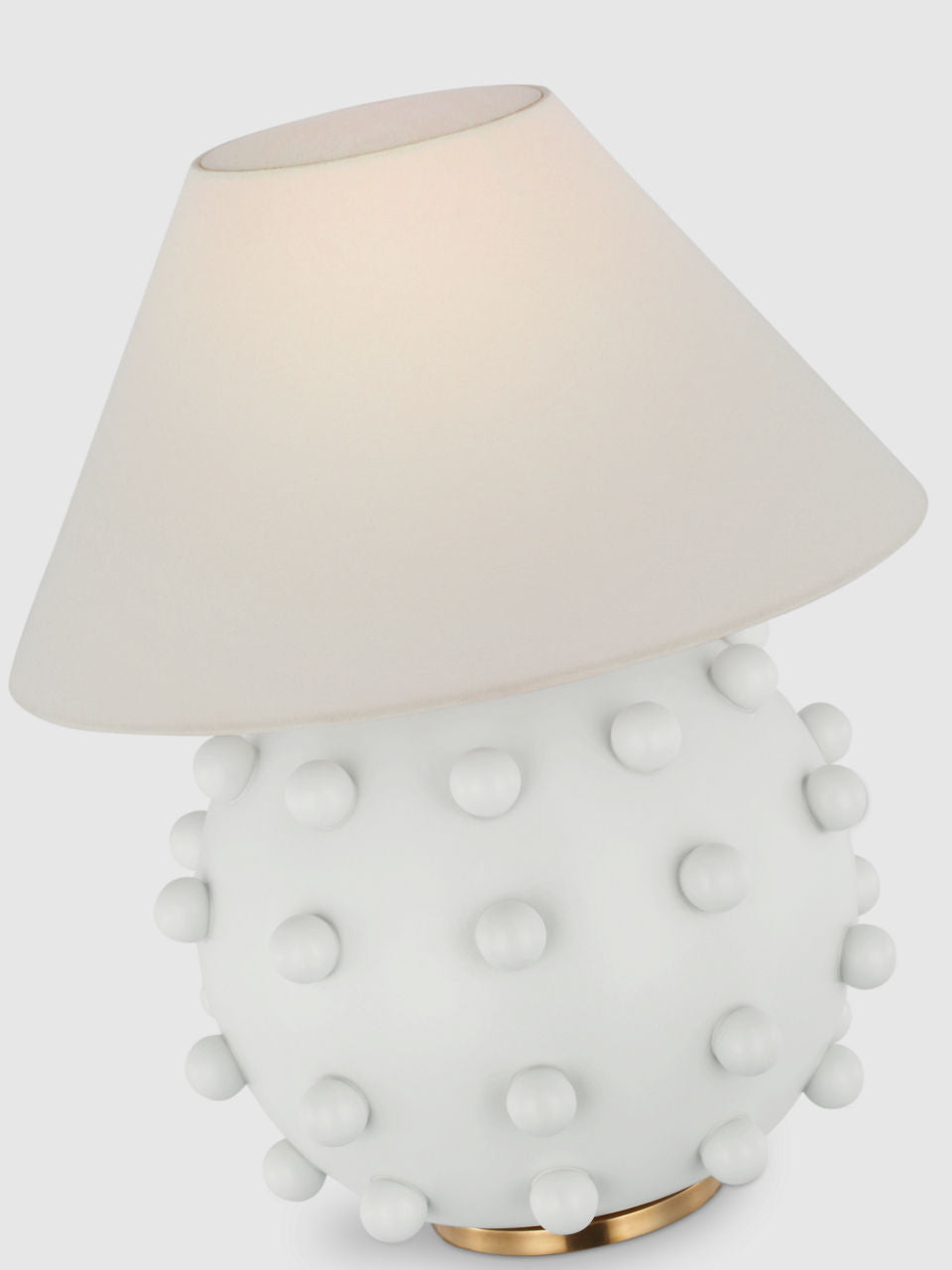 Linden Medium Orb Table Lamp | Plaster White | Linen Shade