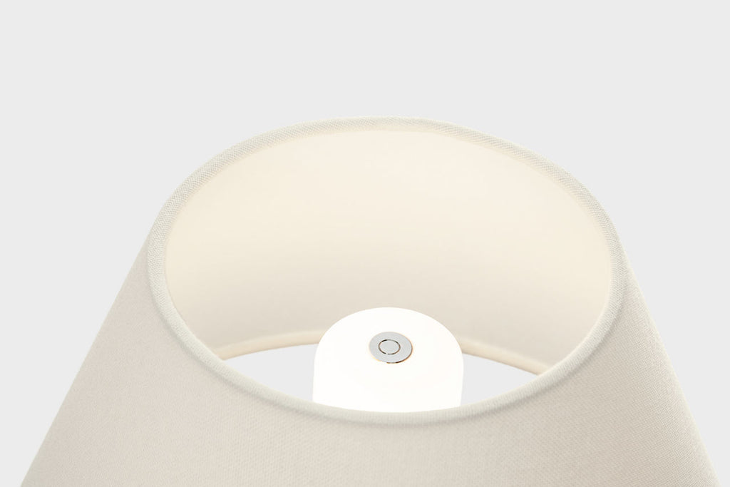 Linden 14" Cordless Table Lamp | Black | Linen Shade