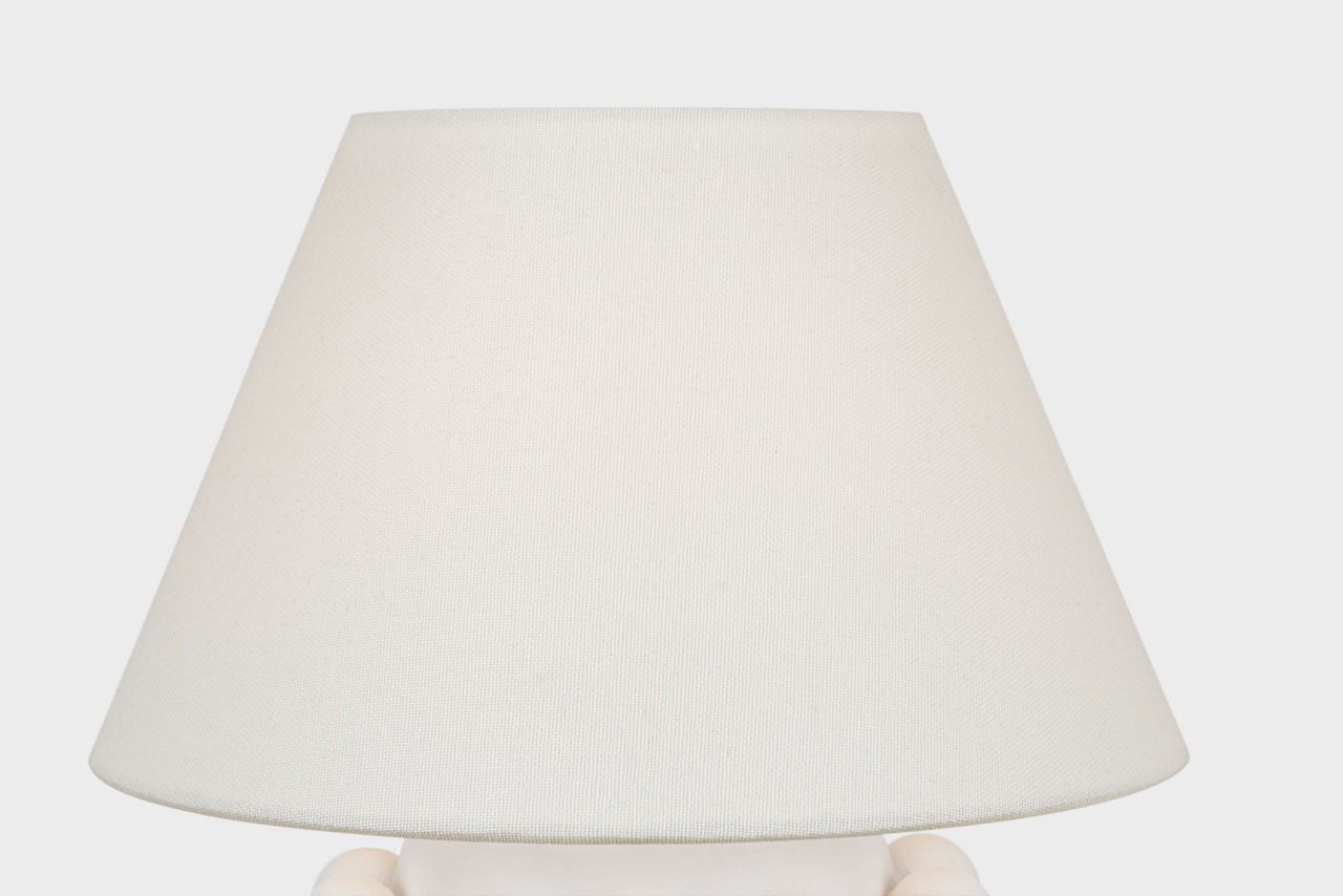Linden 14" Cordless Table Lamp | Plaster White | Linen Shade