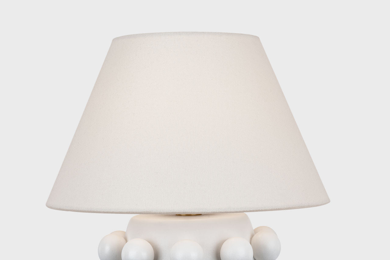 Linden 14" Cordless Table Lamp | Plaster White | Linen Shade