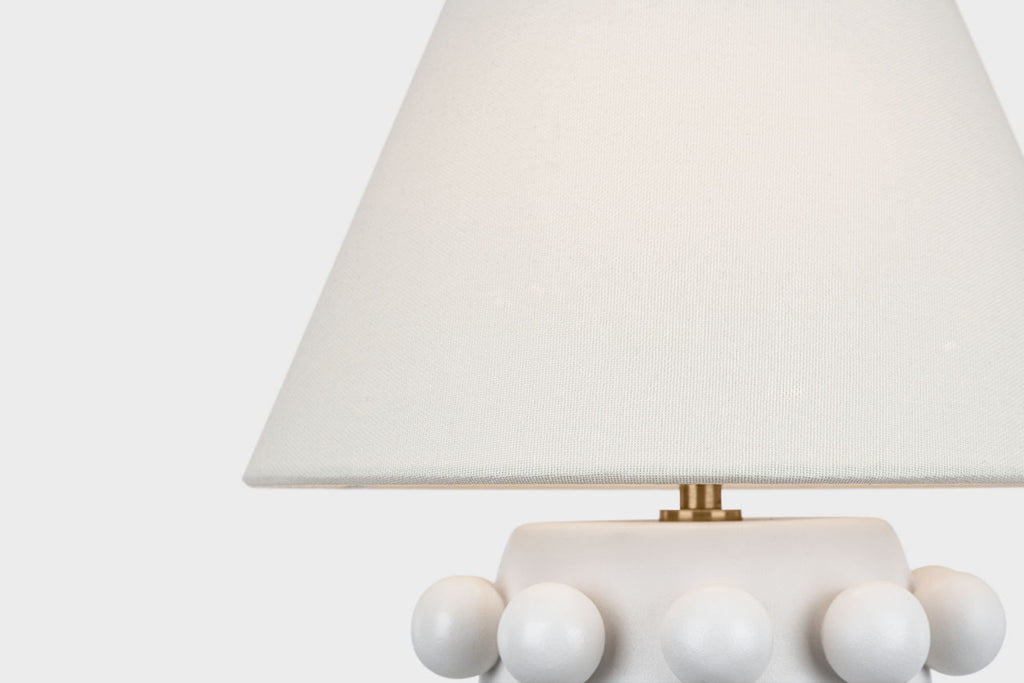 Linden 14" Cordless Table Lamp | Plaster White | Linen Shade