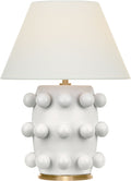 Linden 14" Cordless Table Lamp | Plaster White | Linen Shade