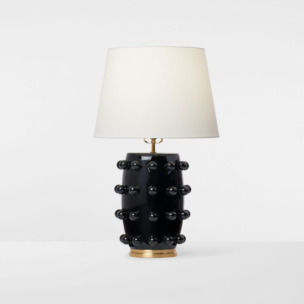 Linden Medium Lamp | Black | Linen Shade