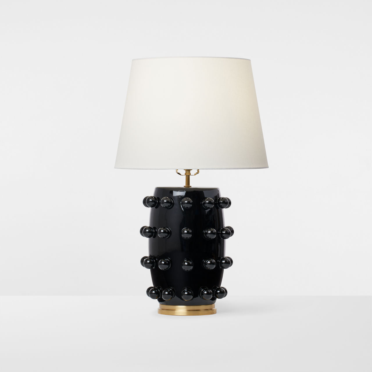 Linden Medium Lamp | Black | Linen Shade