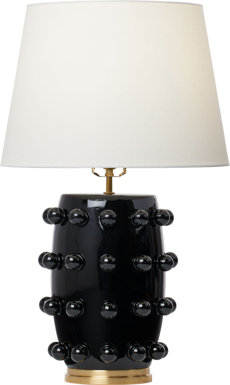 Linden Medium Lamp | Black | Linen Shade