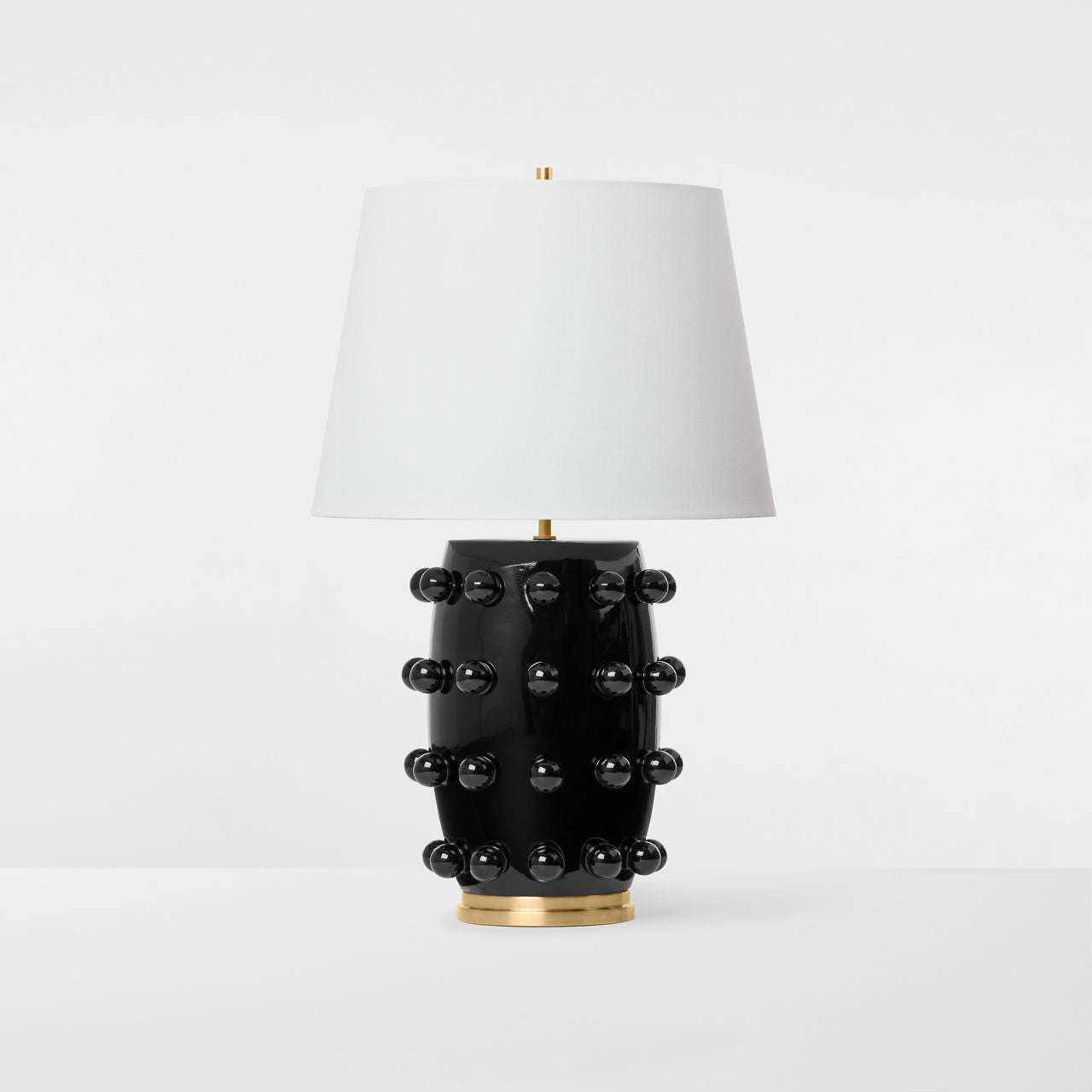 Linden Medium Lamp | Black | Linen Shade