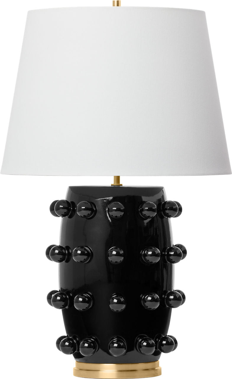 Linden Medium Lamp | Black | Linen Shade
