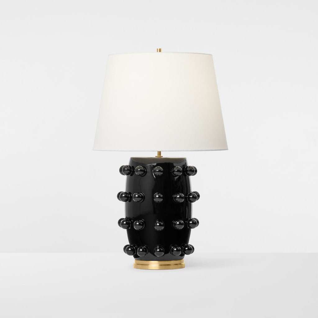 Linden Medium Lamp | Black | Linen Shade