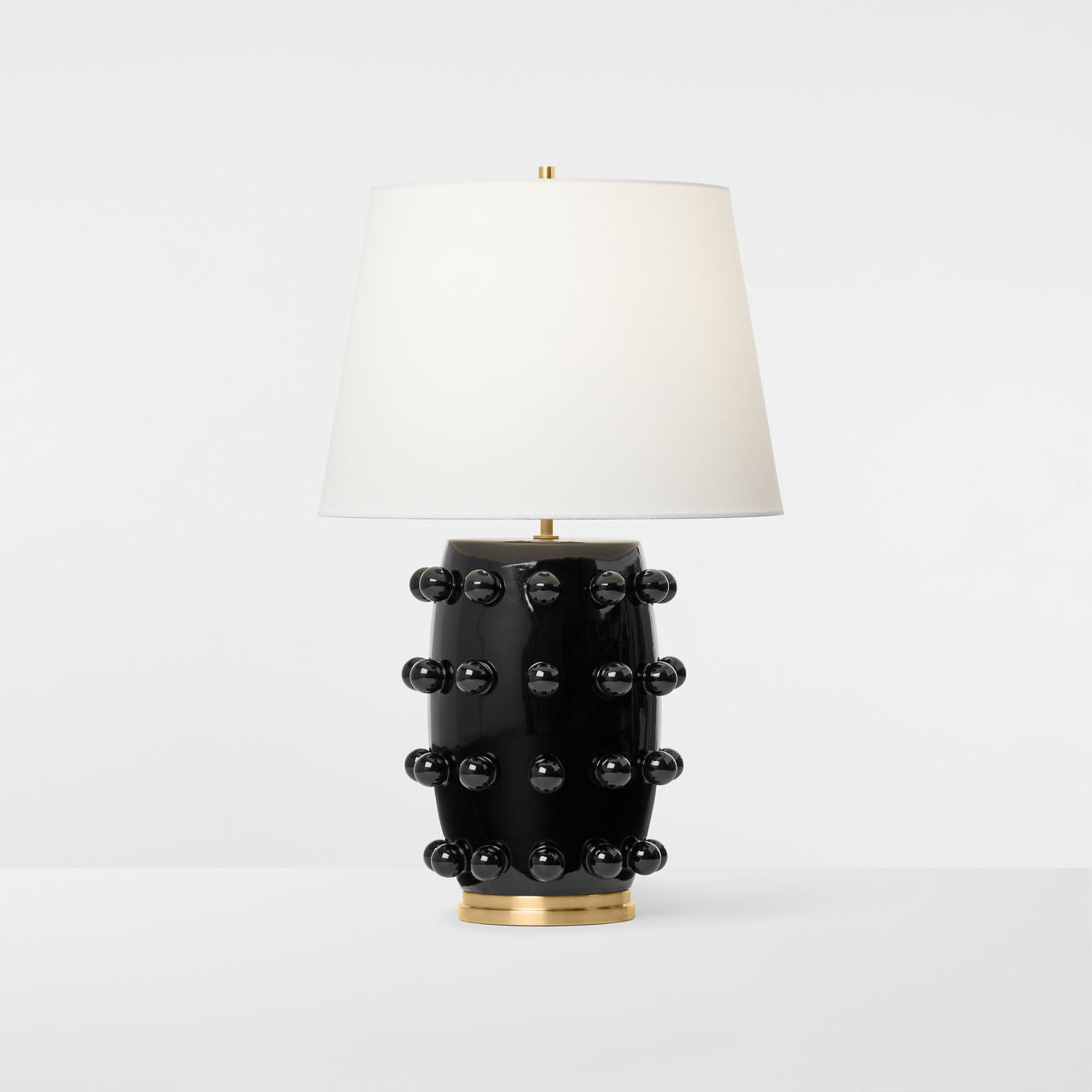 Linden Medium Lamp | Black | Linen Shade
