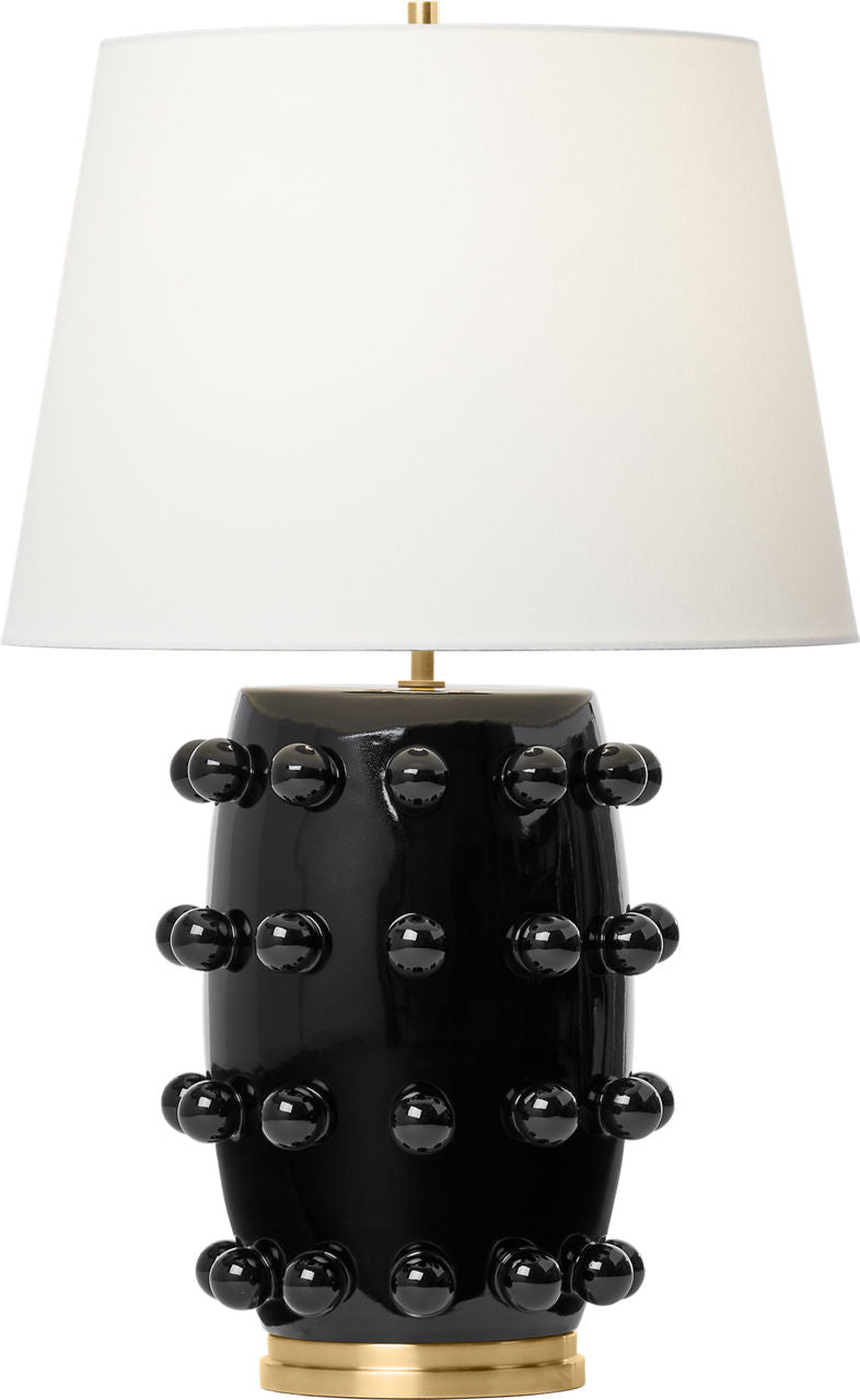 Linden Medium Lamp | Black | Linen Shade