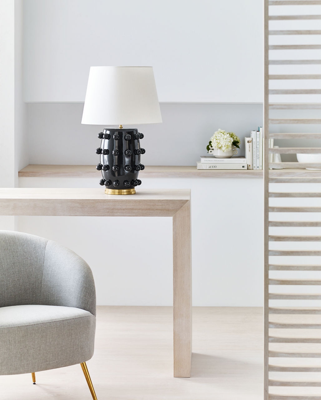 Linden Table Lamp | Black | Linen Shade