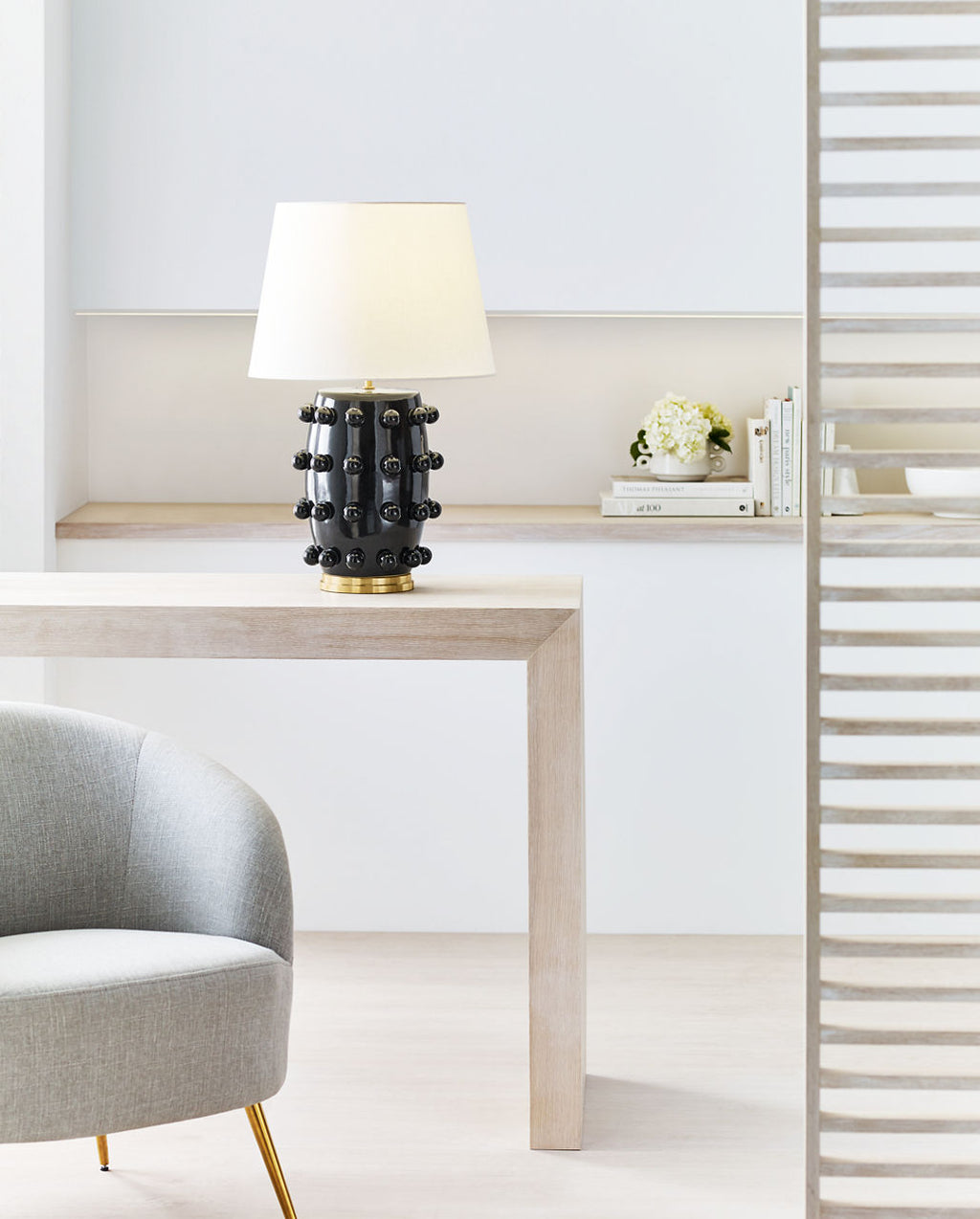 Linden Table Lamp | Black | Linen Shade