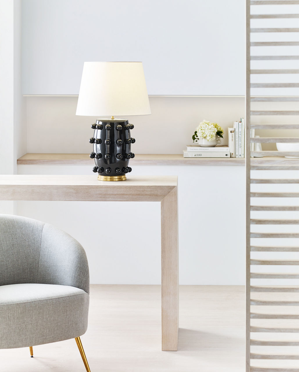 Linden Table Lamp | Black | Linen Shade
