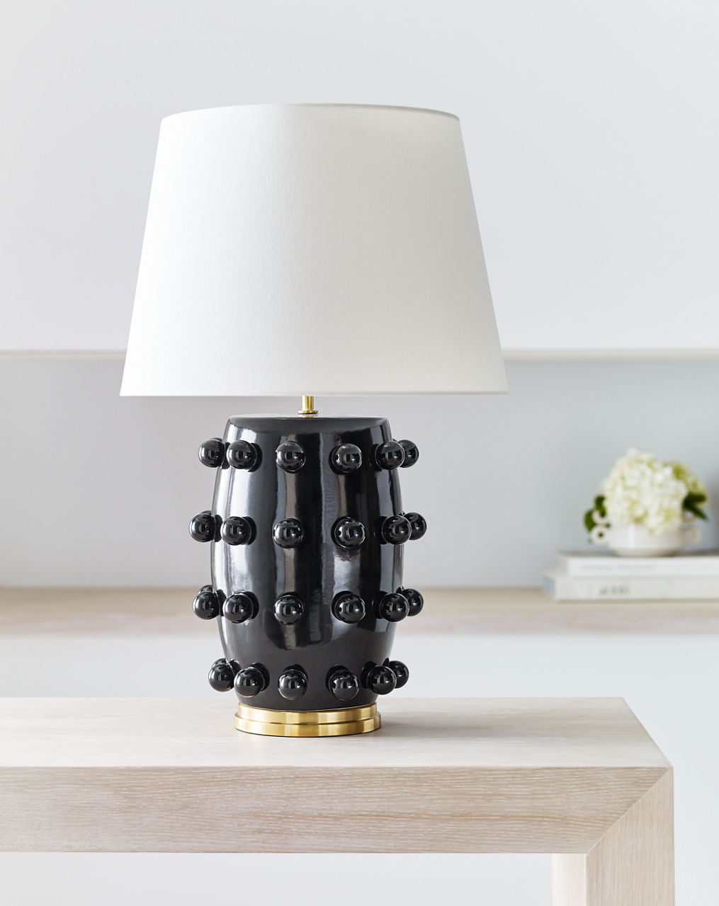 Linden Table Lamp | Black | Linen Shade
