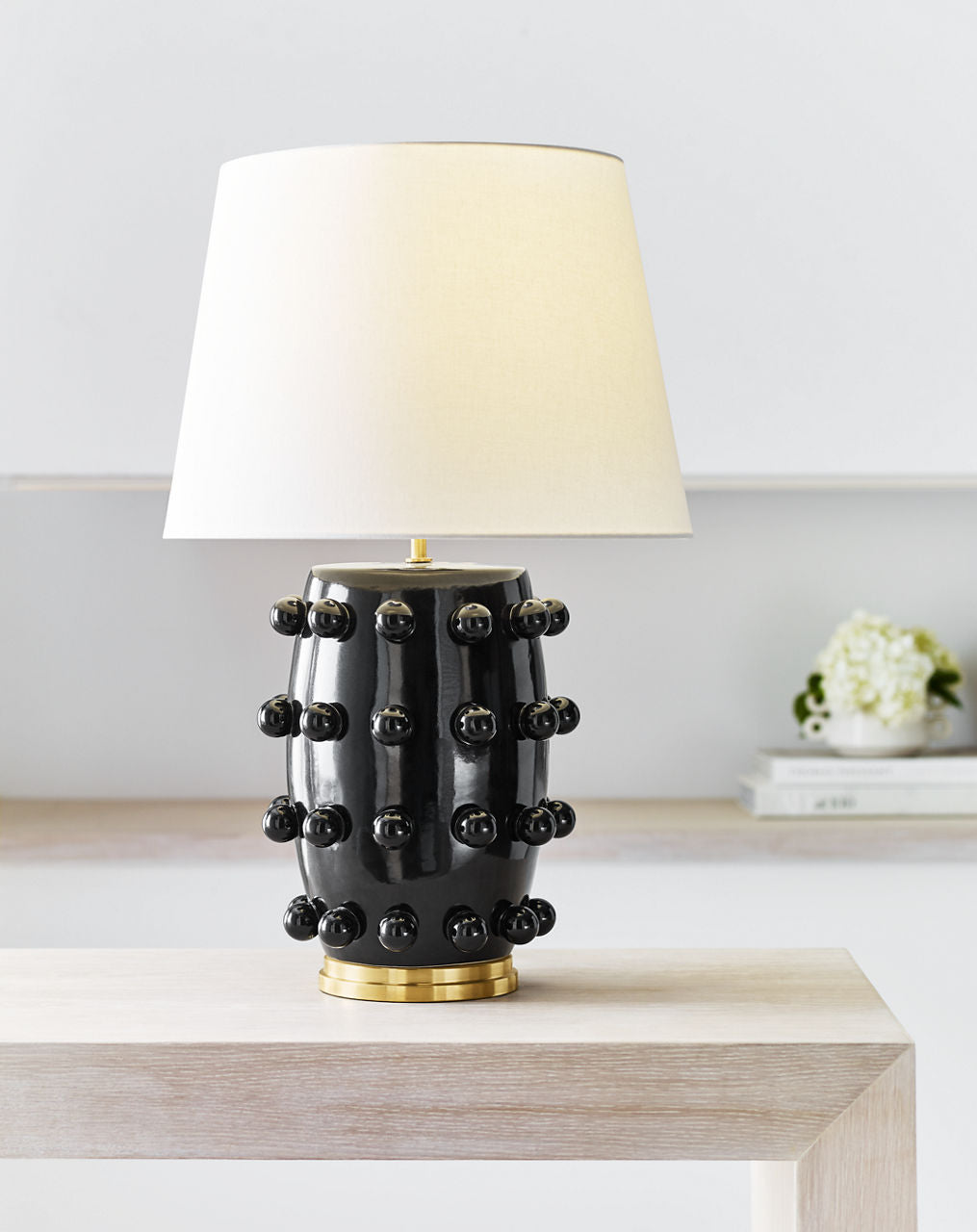 Linden Table Lamp | Black | Linen Shade