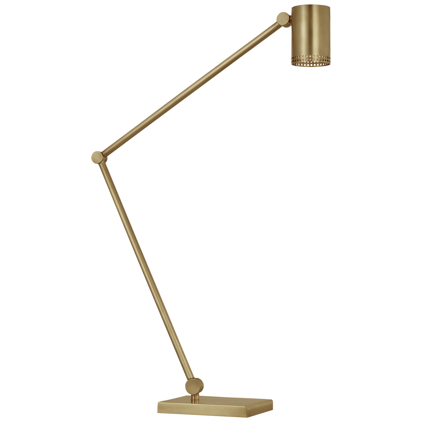 Precision Articulating Table Lamp | Antique-Burnished Brass | White Glass