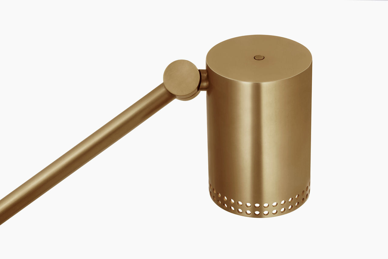Precision Articulating Table Lamp | Antique-Burnished Brass | White Glass