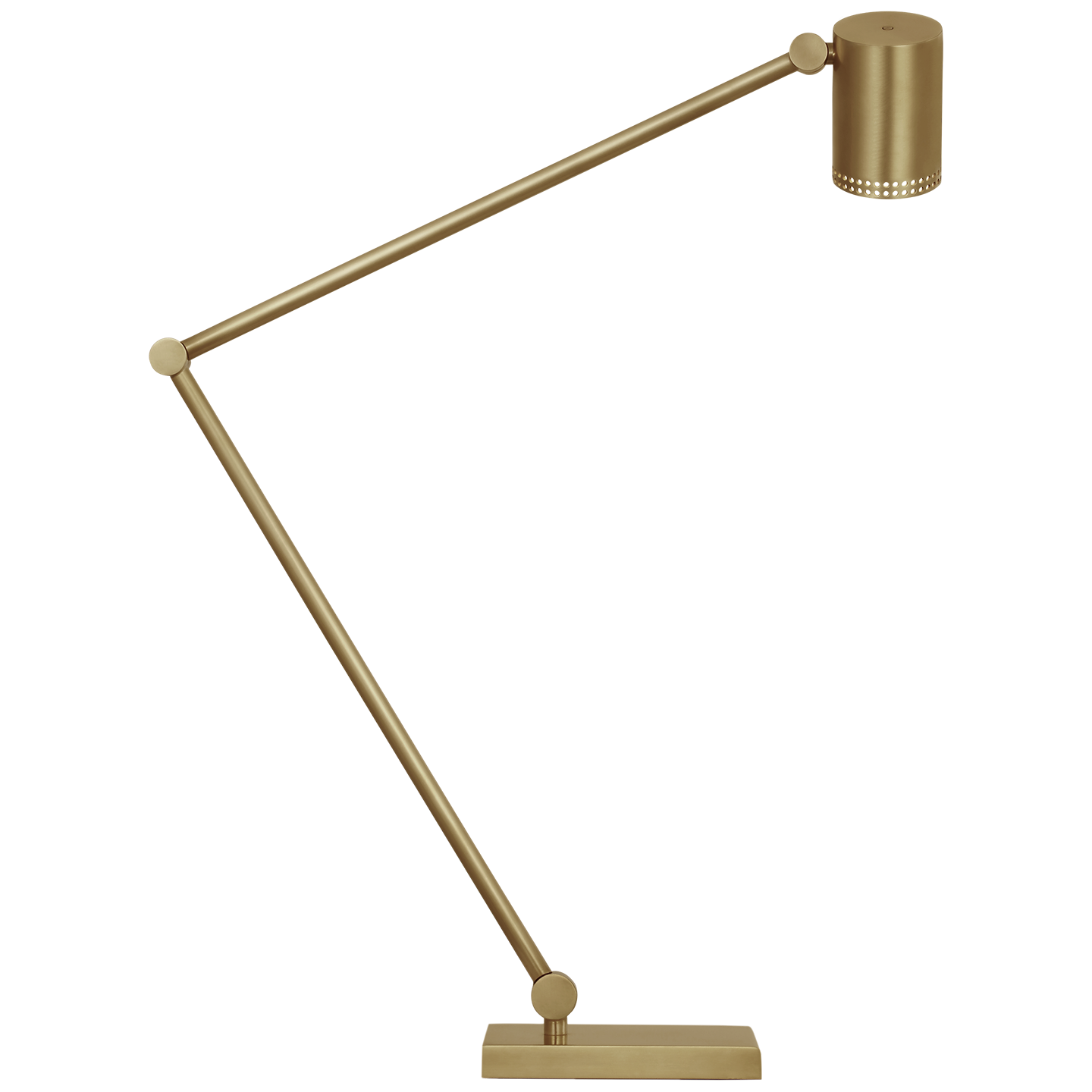 Precision Articulating Table Lamp | Antique-Burnished Brass | White Glass