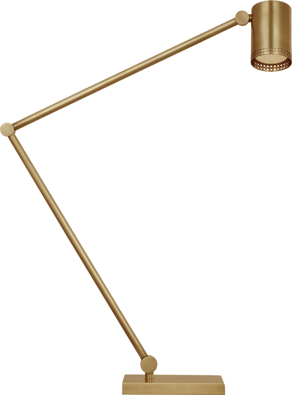 Precision Articulating Table Lamp | Antique-Burnished Brass | White Glass