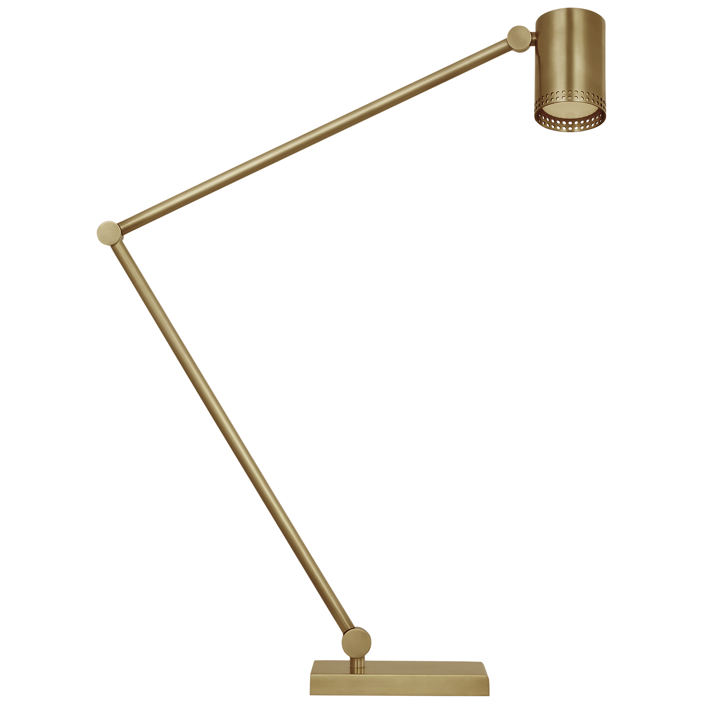 Precision Articulating Table Lamp | Antique-Burnished Brass | White Glass