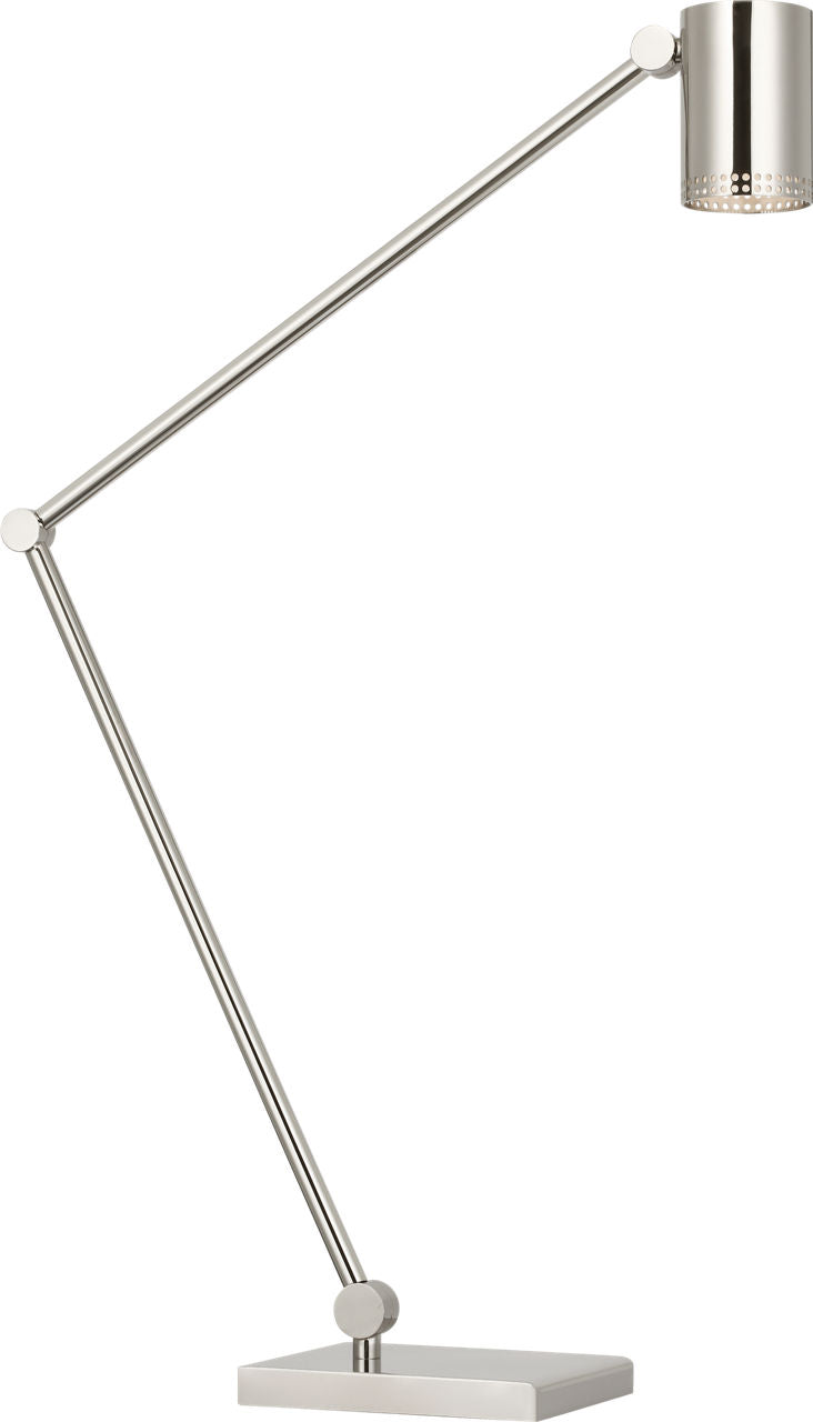 Precision Articulating Table Lamp | Polished Nickel | White Glass