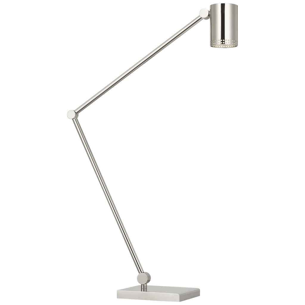 Precision Articulating Table Lamp | Polished Nickel | White Glass
